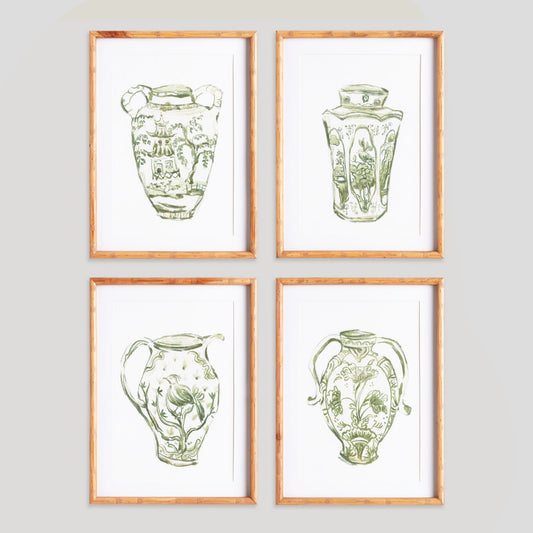 Chinoiserie jar prints (set of 4) - stylish home accent (Image1).