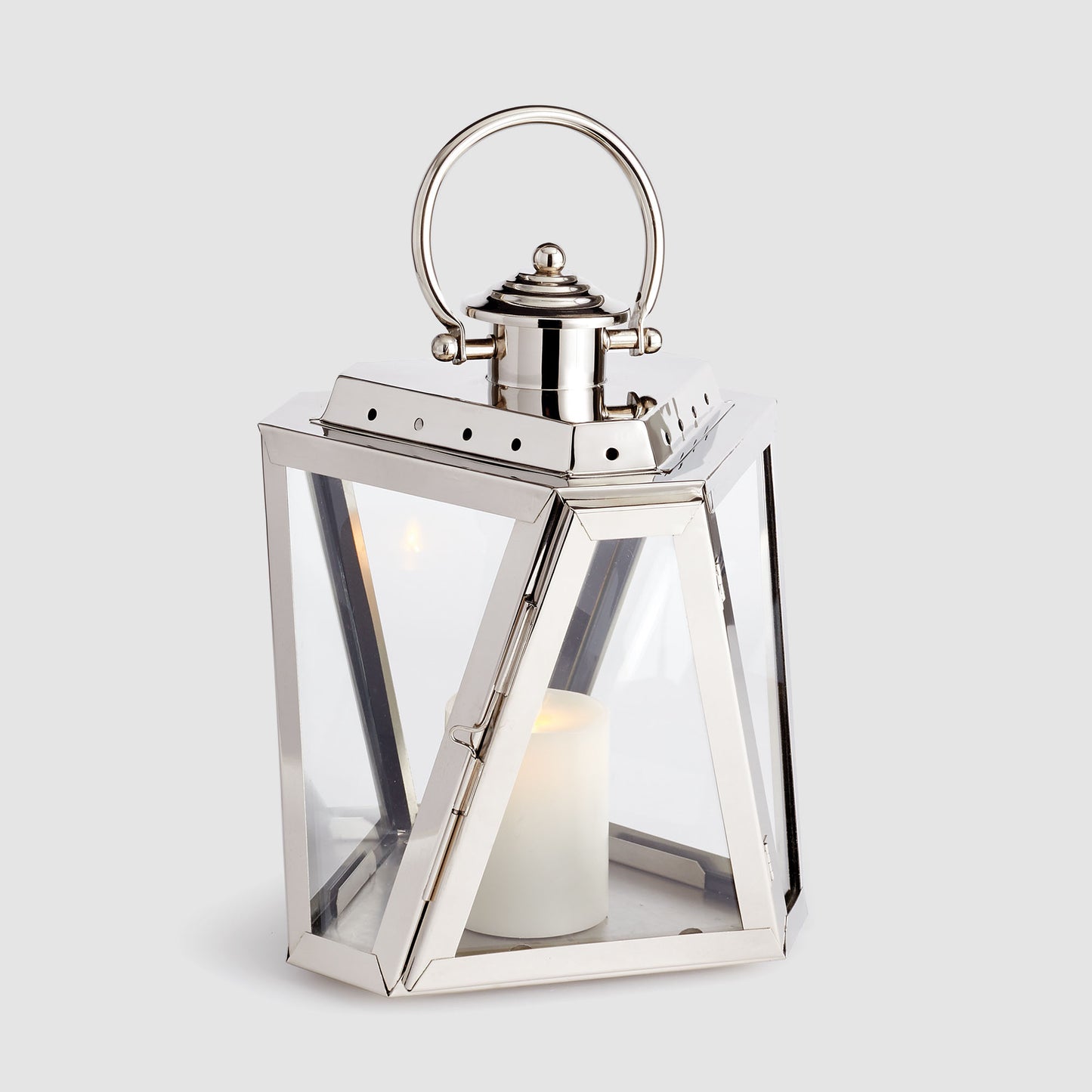 Chrome nautical lantern 12 inch - stylish home accent (Image1).