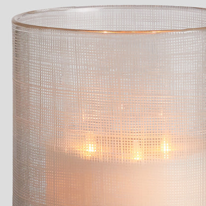 Clear etched glass small hurricane 12 inch - stylish home accent (Image2).