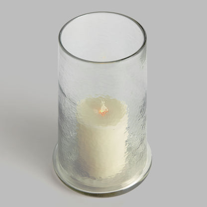 Clear hammered glass medium hurricane - stylish home accent (Image2).