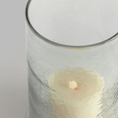 Clear hammered glass medium hurricane - stylish home accent (Image3).