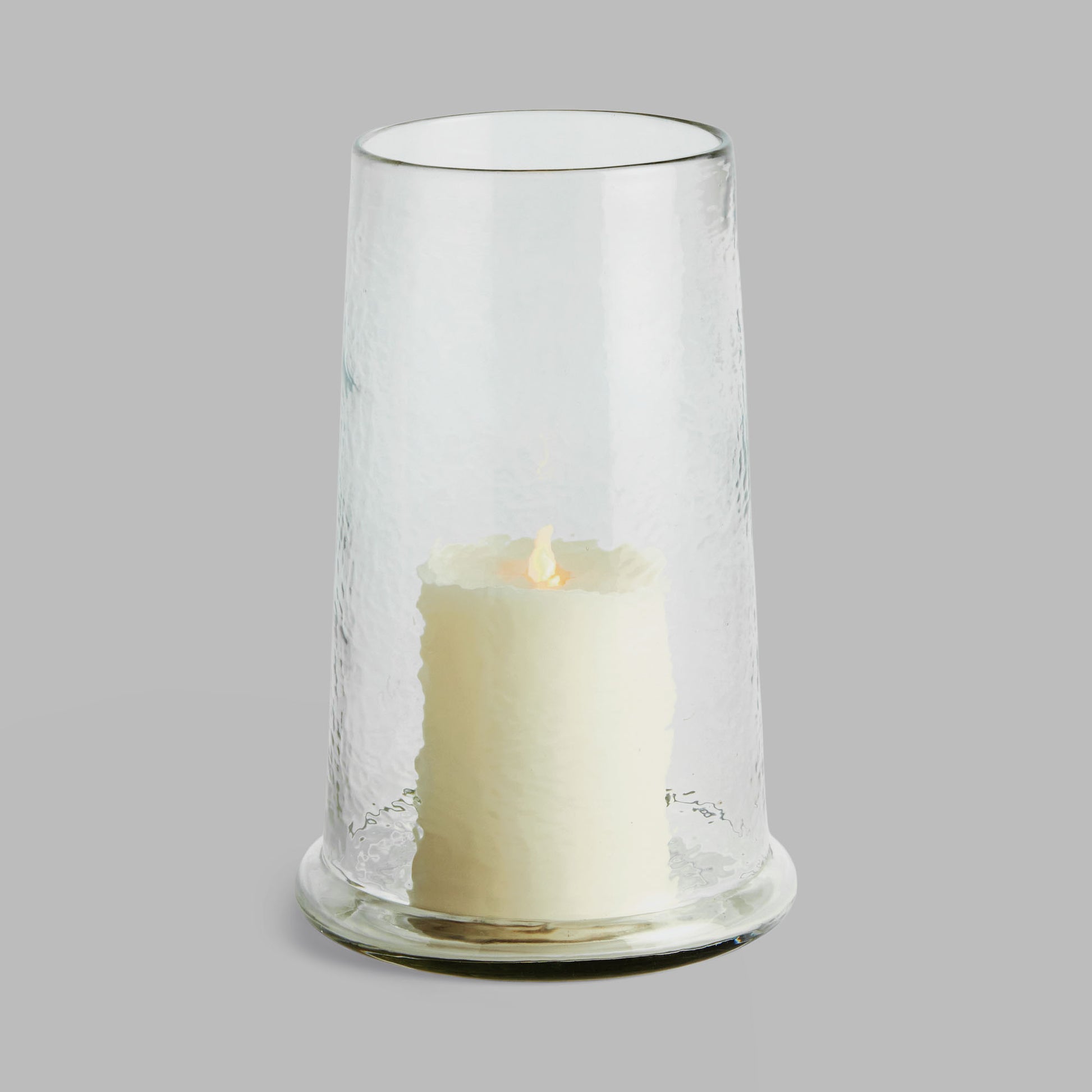 Clear hammered glass medium hurricane - stylish home accent (Image4).