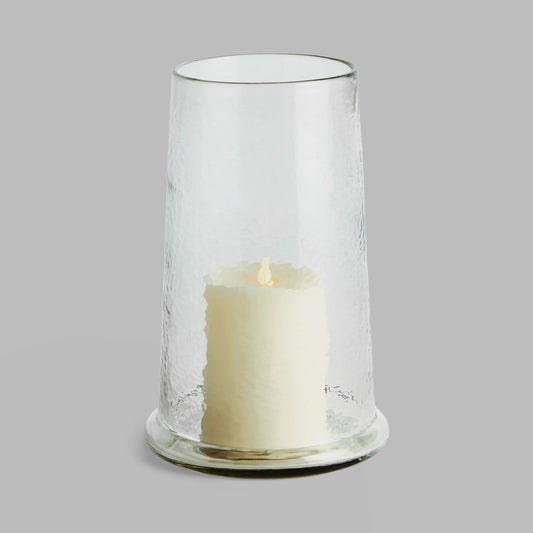 Clear hammered glass medium hurricane - stylish home accent (Image4).