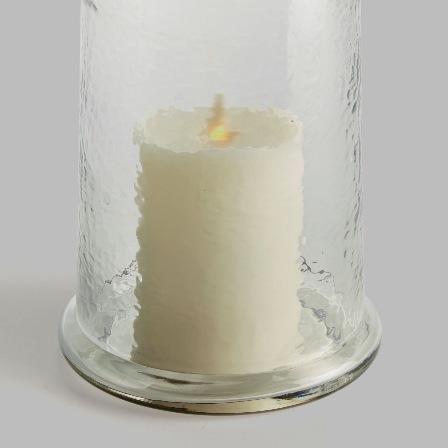 Clear hammered glass medium hurricane - stylish home accent (Image5).