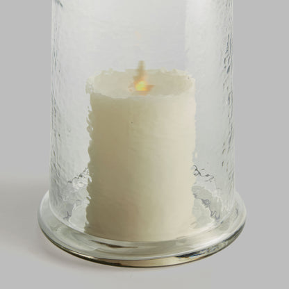 Clear hammered glass medium hurricane - stylish home accent (Image5).