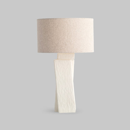 Contemporary white plaster table lamp.