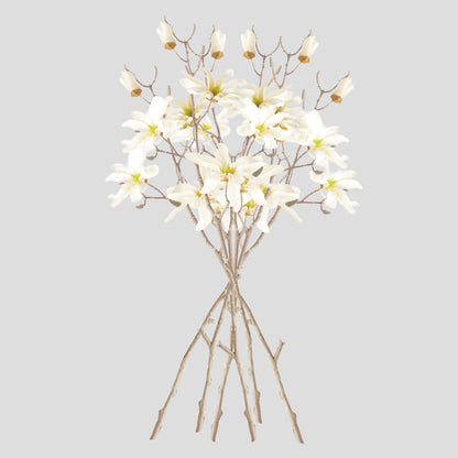 Cream faux star magnolia branches (set of 6) - stylish home accent (Image2).