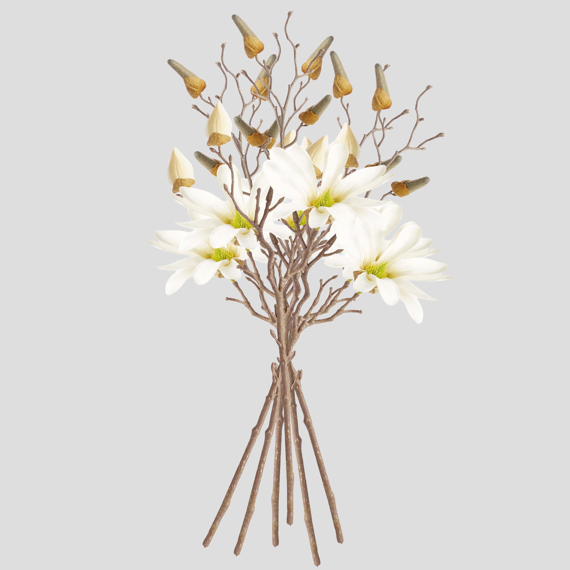 Cream faux star magnolia stems (set of 6) - stylish home accent (Image4).