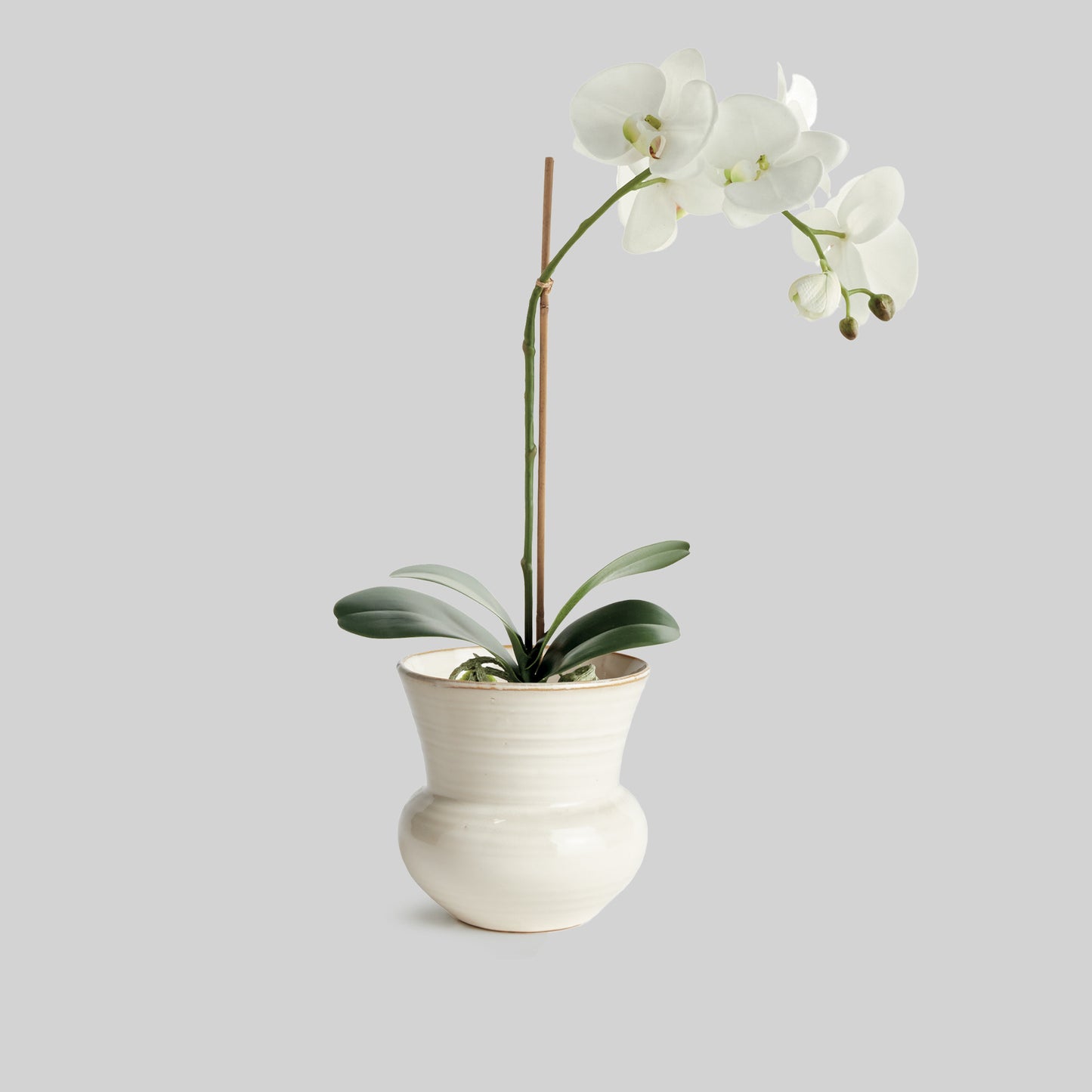 Cream stoneware medium 6.5 inch pot - stylish home accent (Image6).