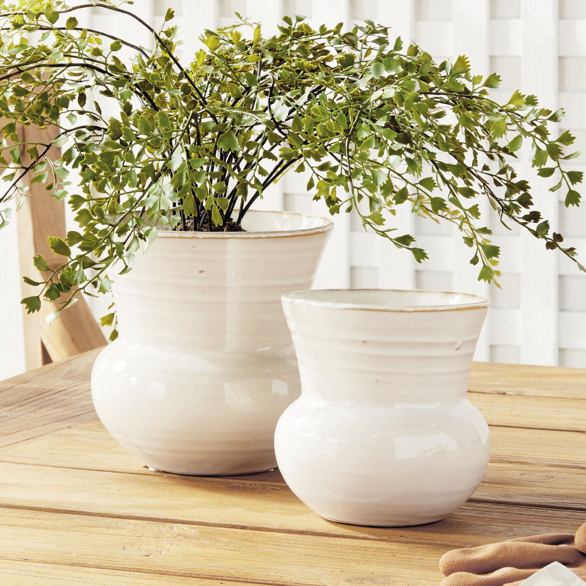cream plant pot indoor cream stoneware small 5.5" pot