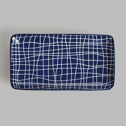 Dark blue ceramic 7 inch trays (set of 4) - stylish home accent (Image4).