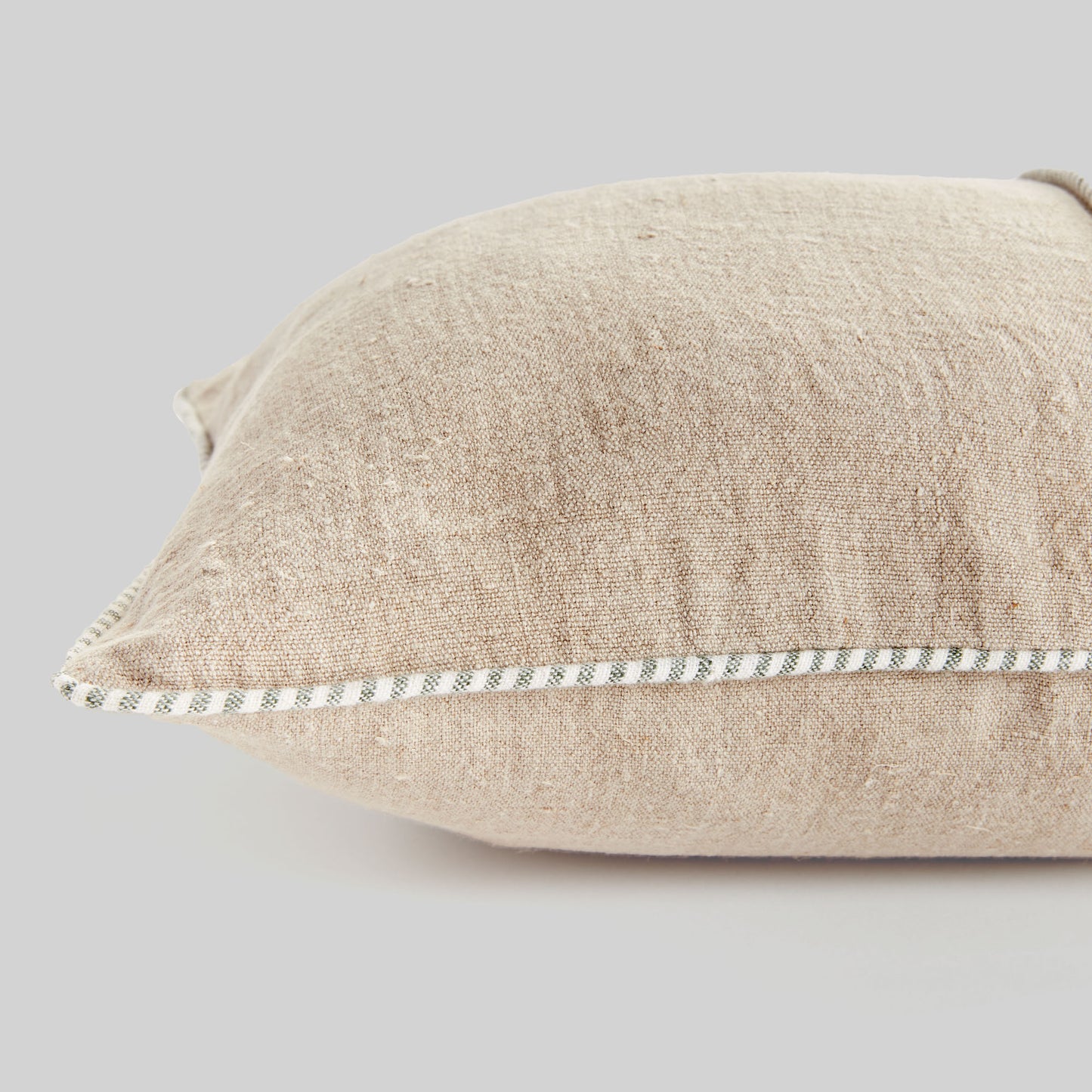 European flax woven beige lumbar pillow for home decor and accessories.