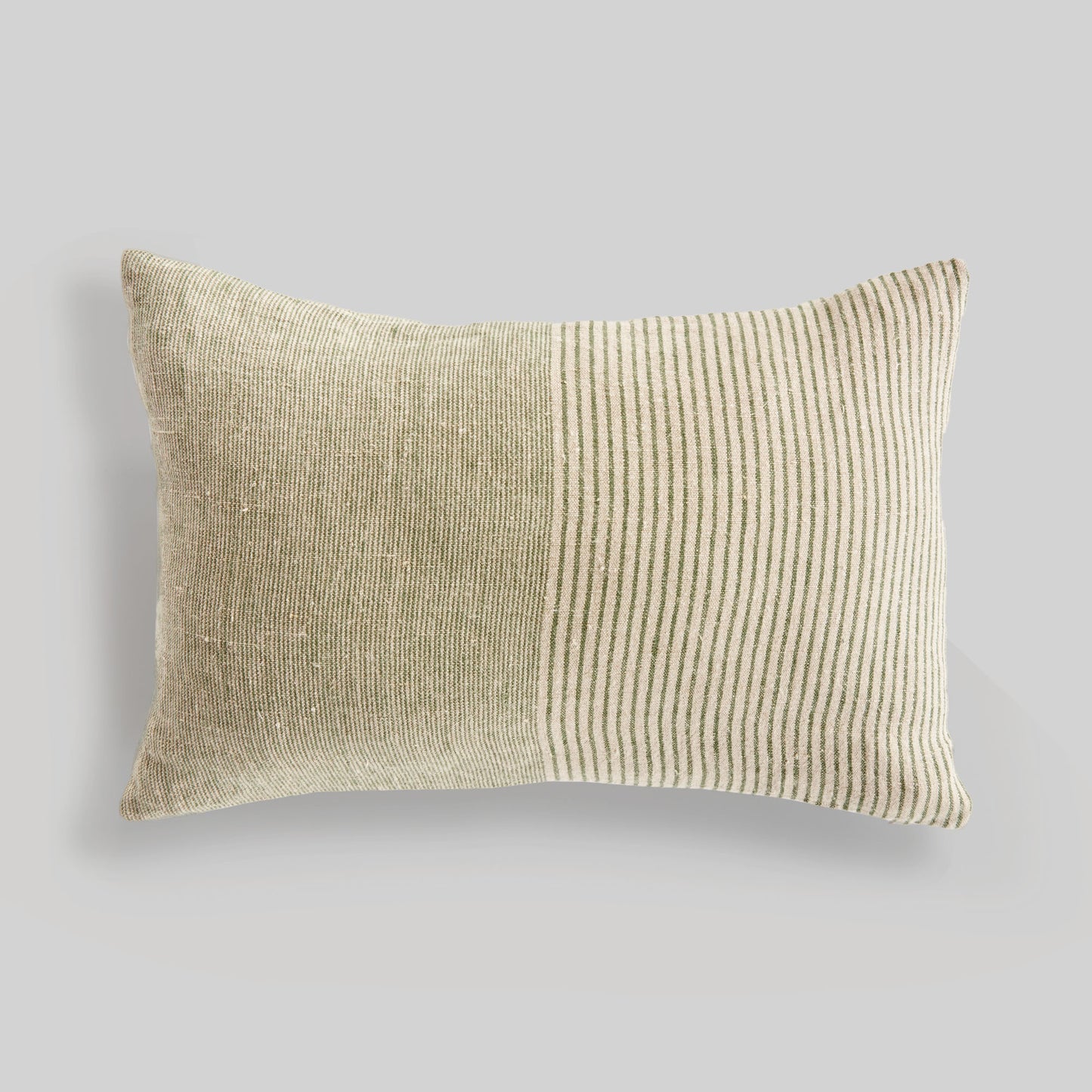 European flax woven lumbar pillow for home decor and accessories.