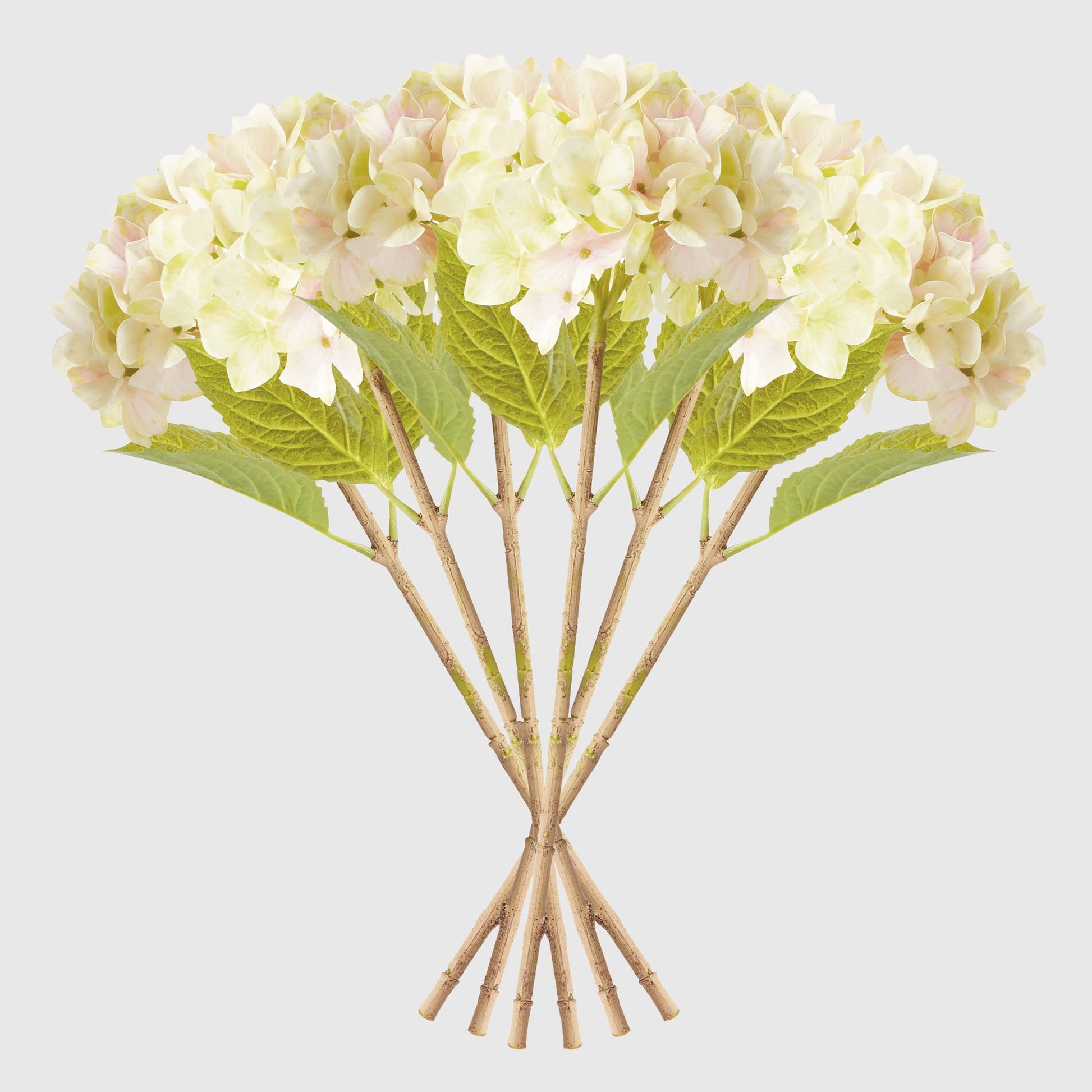 Faux light green hydrangea stems (set of 6) - stylish home accent (Image2).