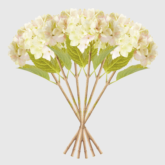 Faux light green hydrangea stems (set of 6) - stylish home accent (Image2).