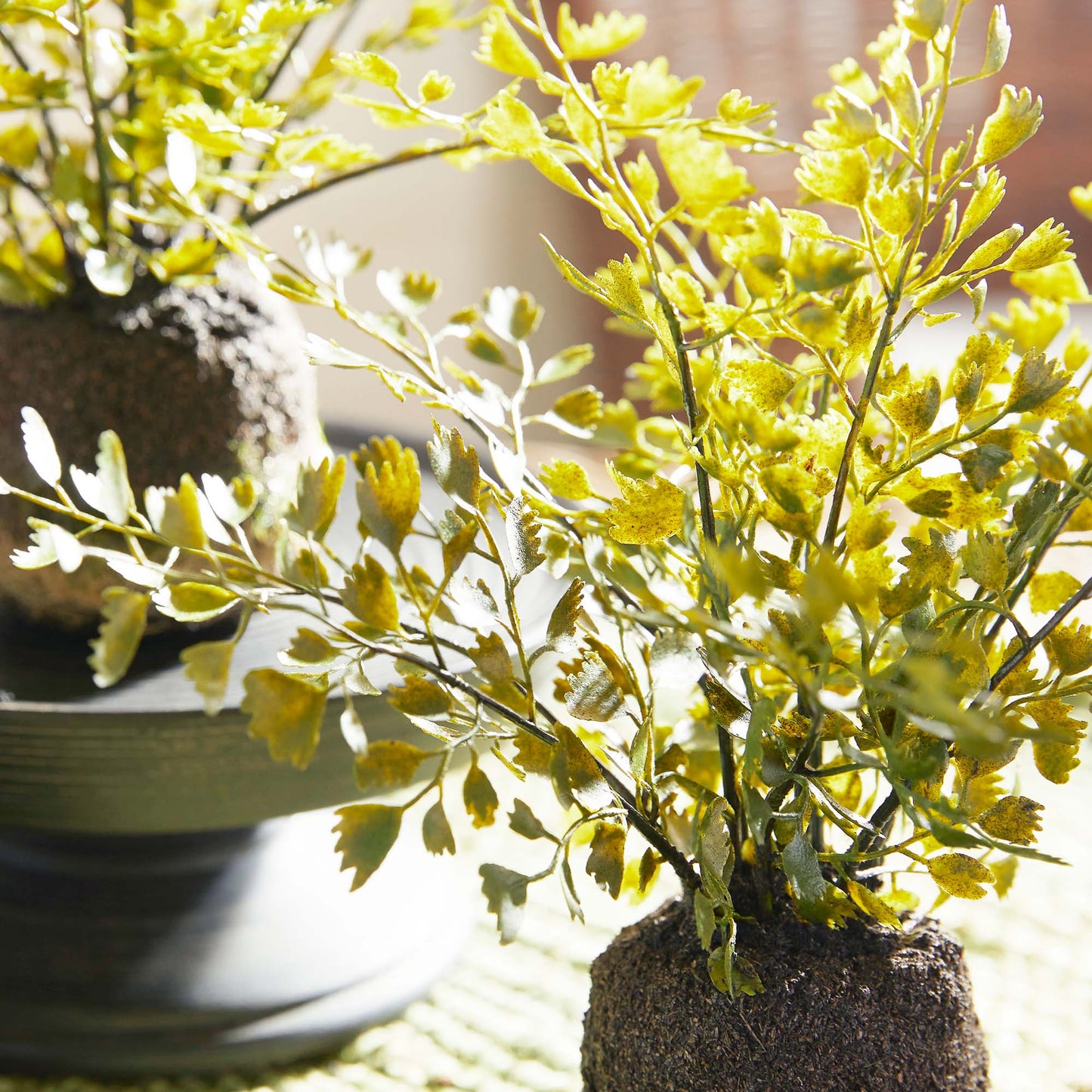 Faux maidenhair drop-ins (set of 3) - stylish home accent (Image2).