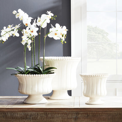 Faux white phalaenopsis orchid bowl drop-in 32 inch - stylish home accent (Image2).