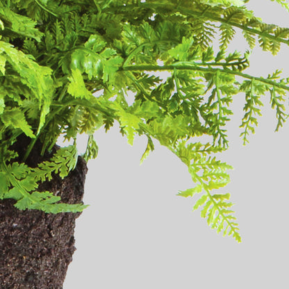 Fern faux floral drop-in, closeup view of base and branches.