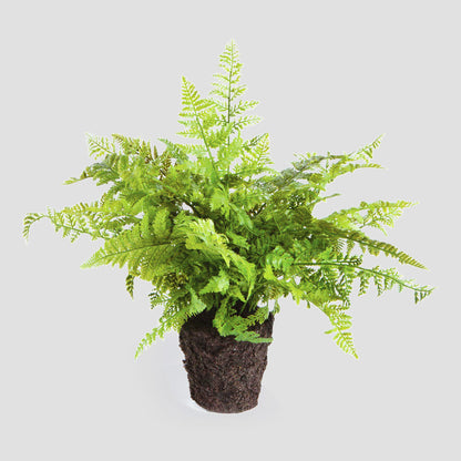 Fern faux floral drop-in with gray background.