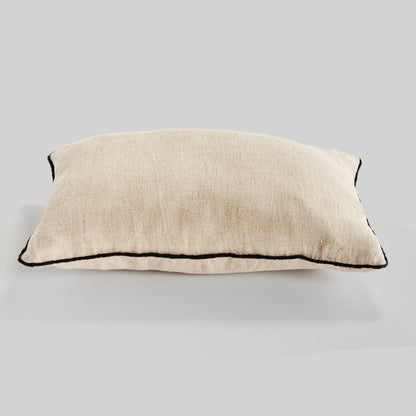 Oatmeal jacquard woven lumbar pillow for home decor and accessories.