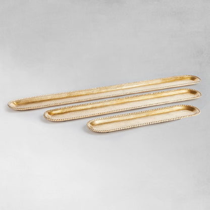 Gold aluminum decorative trays 42 inch (set of 3) - stylish home accent (Image1).