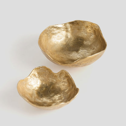 Gold cast aluminum decorative bowls (set of 2) - stylish home accent (Image4).