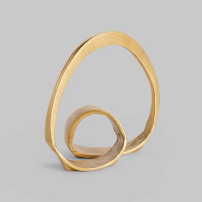 Gold cast aluminum sculpture - stylish home accent (Image1).