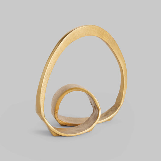 Gold cast aluminum sculpture - stylish home accent (Image1).