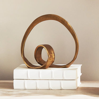 Gold cast aluminum sculpture - stylish home accent (Image4).