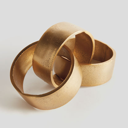 Gold round chain sculpture - stylish home accent (Image3).