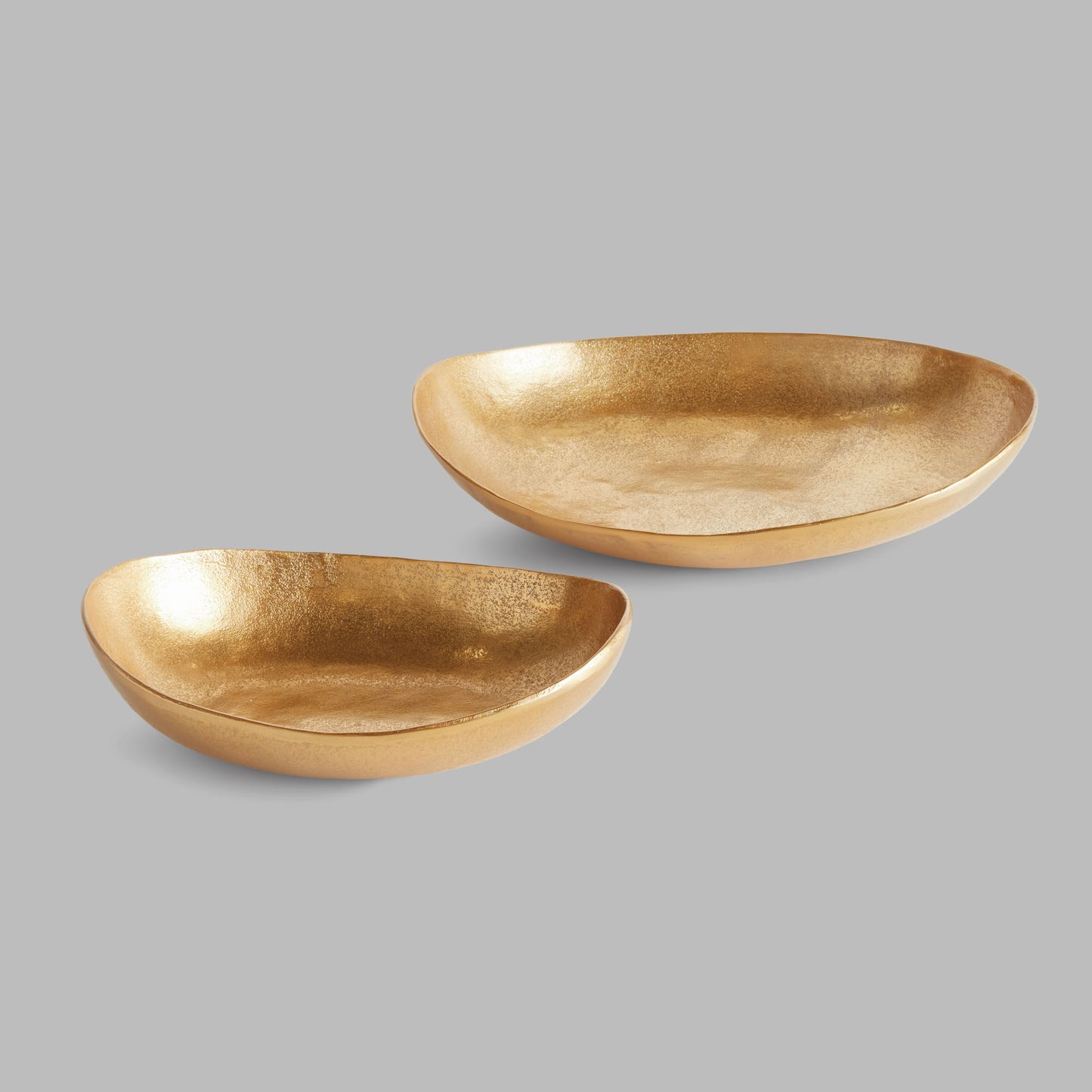 Gold textured oval decorative bowls (set of 2) - stylish home accent (Image5).