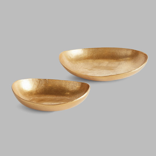 Gold textured oval decorative bowls (set of 2) - stylish home accent (Image5).