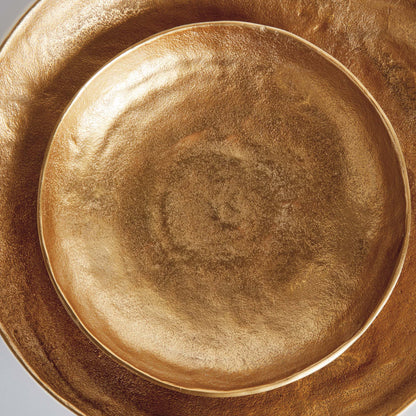Gold textured round aluminum decorative bowls (set of 2) - stylish home accent (Image2).