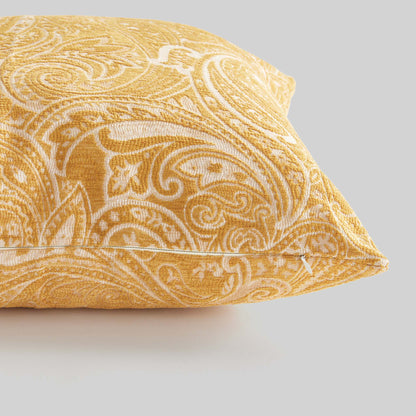 Goldenrod paisley square indoor-outdoor pillow 24 inch - stylish home accent (Image4).