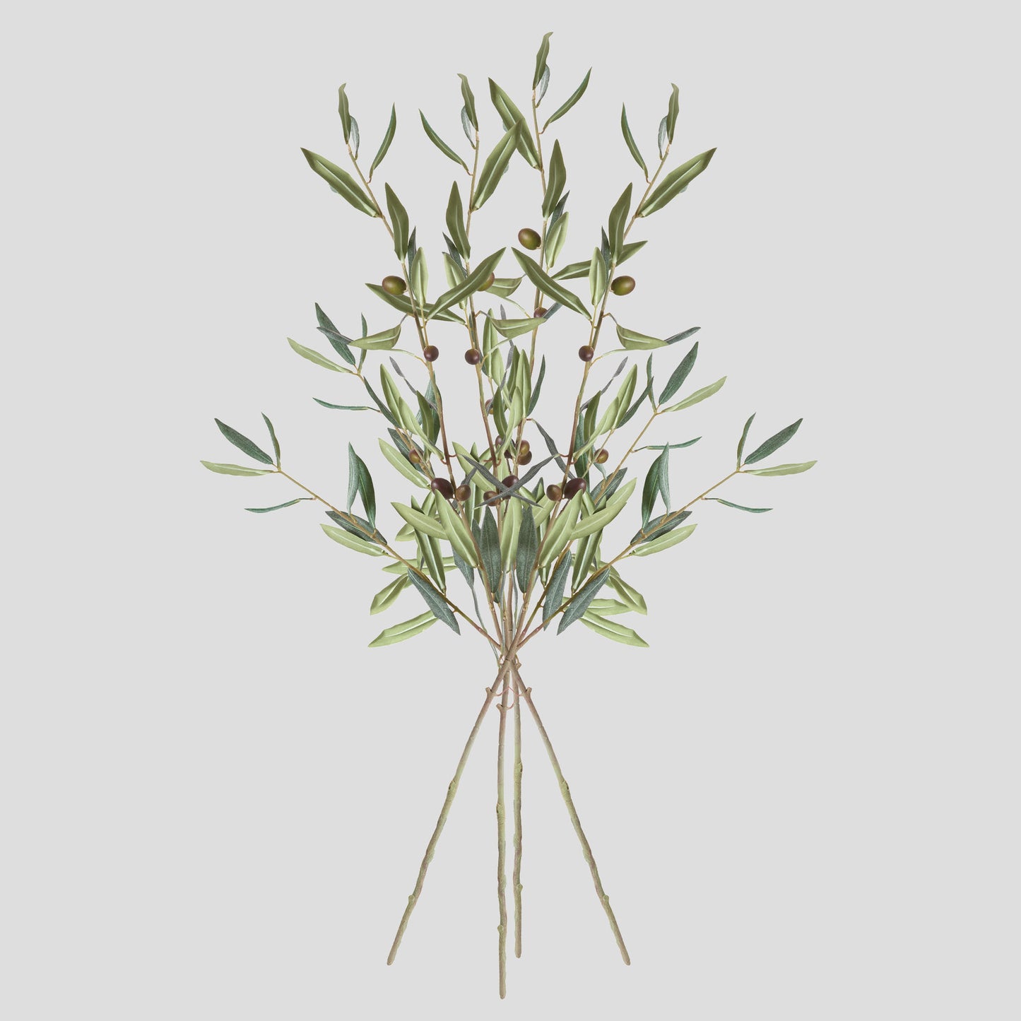 Gray-green faux olive stems (set of 4) - stylish home accent (Image1).