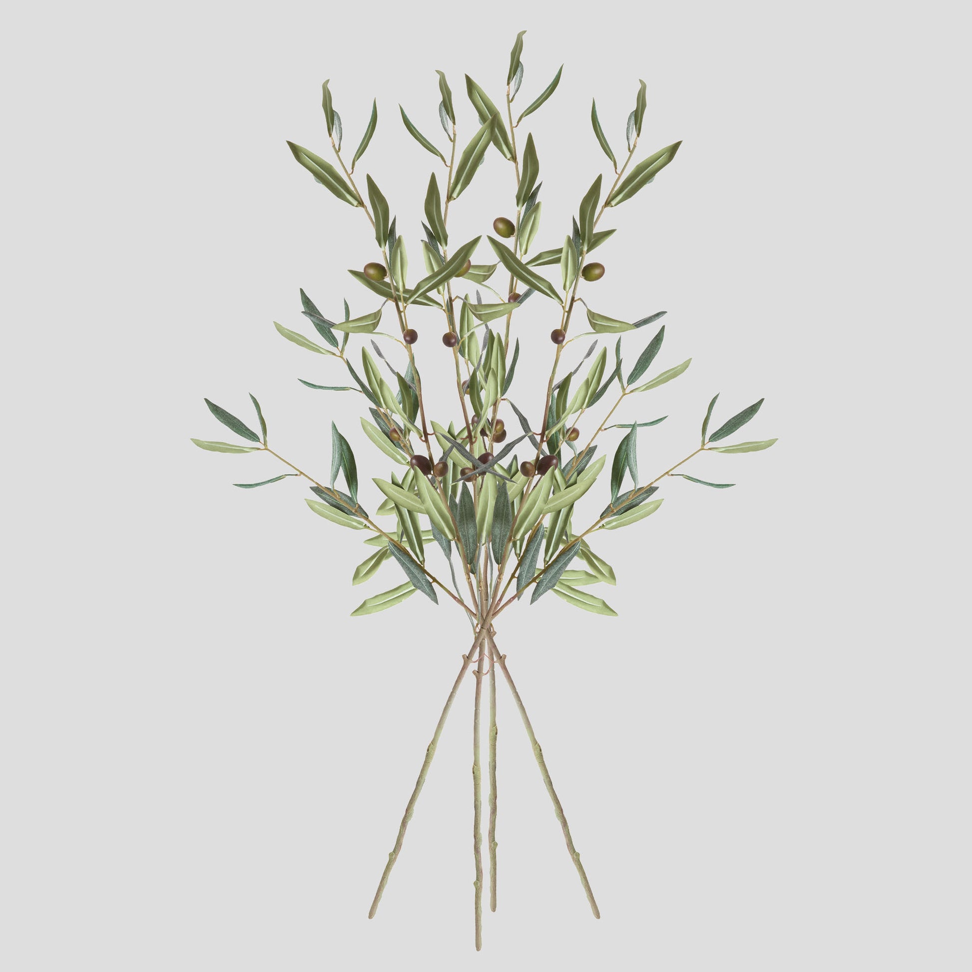 Gray-green faux olive stems (set of 4) - stylish home accent (Image1).