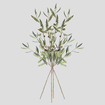 Gray-green faux olive stems (set of 4) - stylish home accent (Image1).