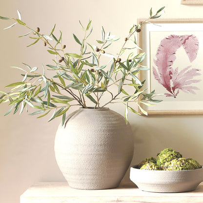 Gray-green faux olive stems (set of 4) - stylish home accent (Image3).