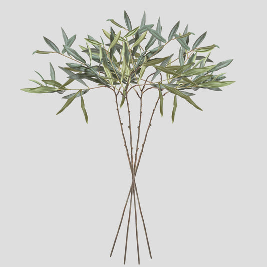 Gray-green faux olive stems (set of 4) - stylish home accent (Image2).