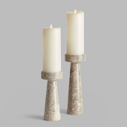 Gray marble candle stands (set of 2) - stylish home accent (Image3).