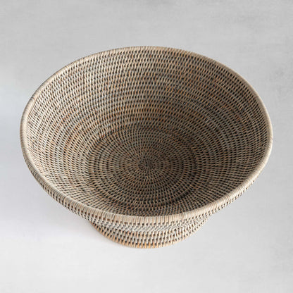 Graywash rattan offering bowl 16 inch - stylish home accent (Image4).