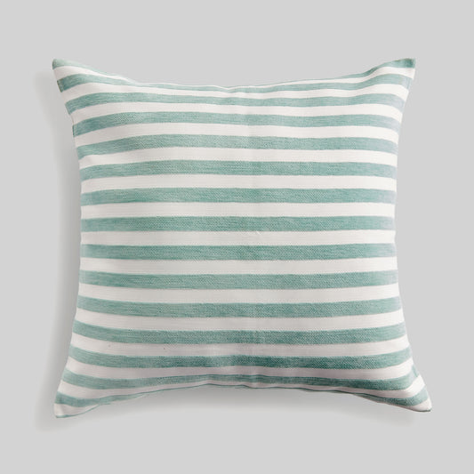 Green and white striped 24 inch pillow - stylish home accent (Image1).