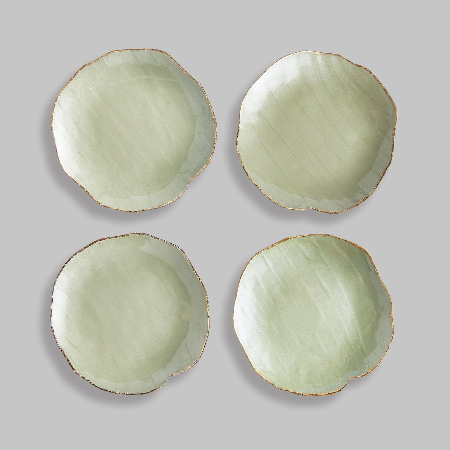 Green decorative petite trays (set of 4) - stylish home accent (Image1).