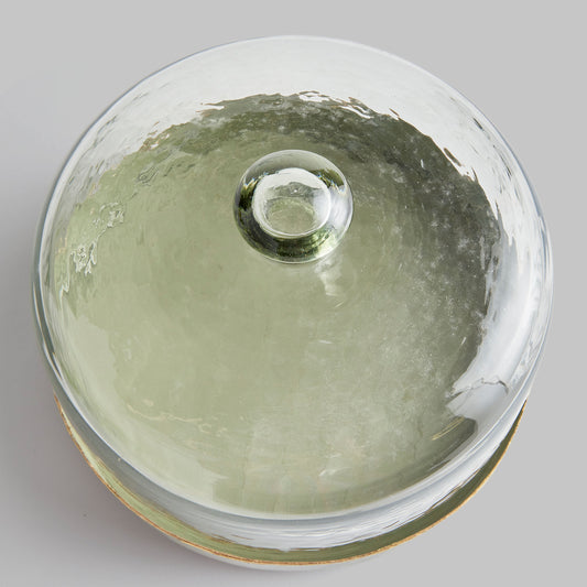 Green enamel tray with glass cloche 9 inch - stylish home accent (Image2).