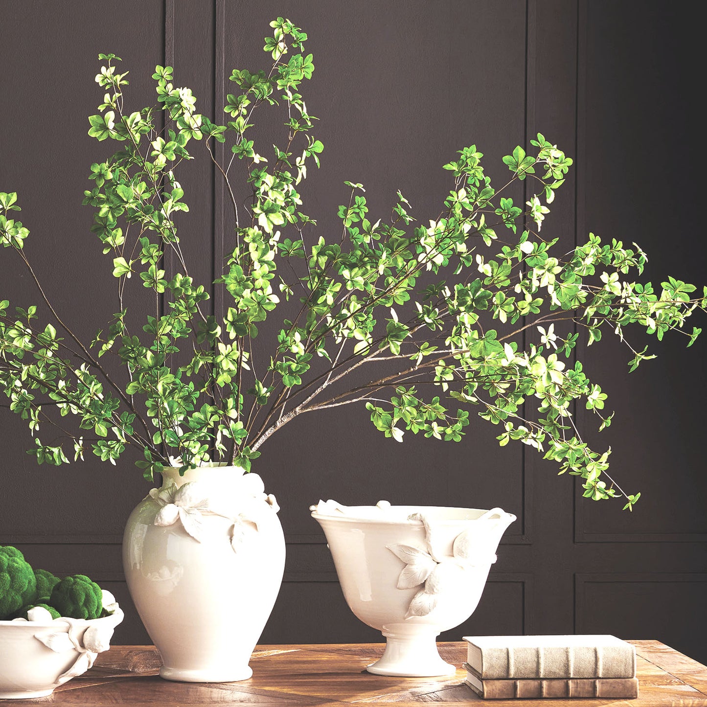 Green faux black olive stems (set of 4) - stylish home accent (Image3).