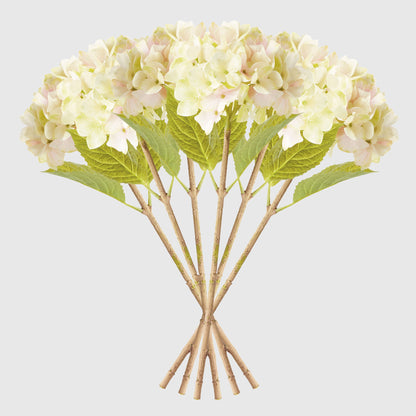Green faux hydrangea stems (set of 6) - stylish home accent (Image6).
