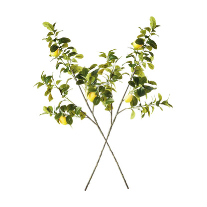 Green faux lemon branches (set of 2) - stylish home accent (Image2).