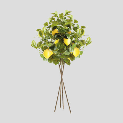 Green faux lemon stems (set of 4) - stylish home accent (Image2).