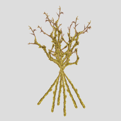 Green faux lichen branches (set of 6) - stylish home accent (Image2).