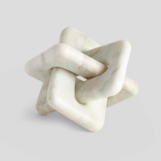 Green marble knot sculpture - stylish home accent (Image1).
